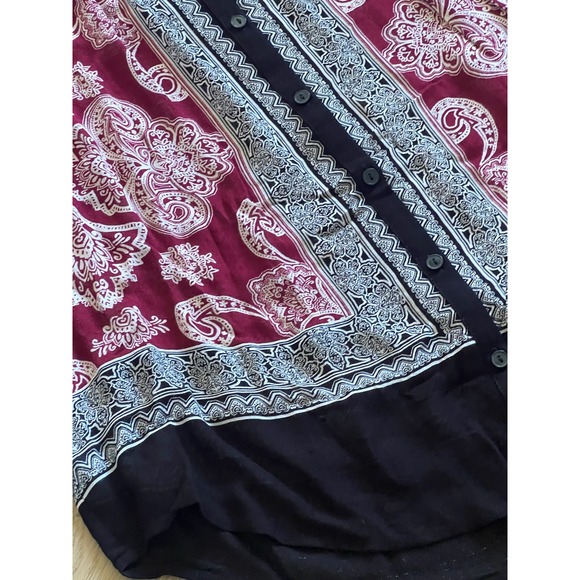Lucky Brand Paisley Print Button Down Blouse Bohemian Womens XS - Picture 4 of 6